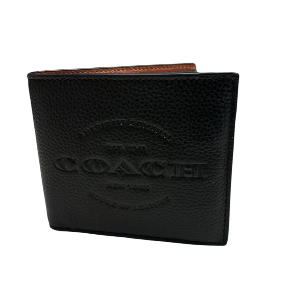 Coach Men's F24647 Double Bill Fold Wallet Black